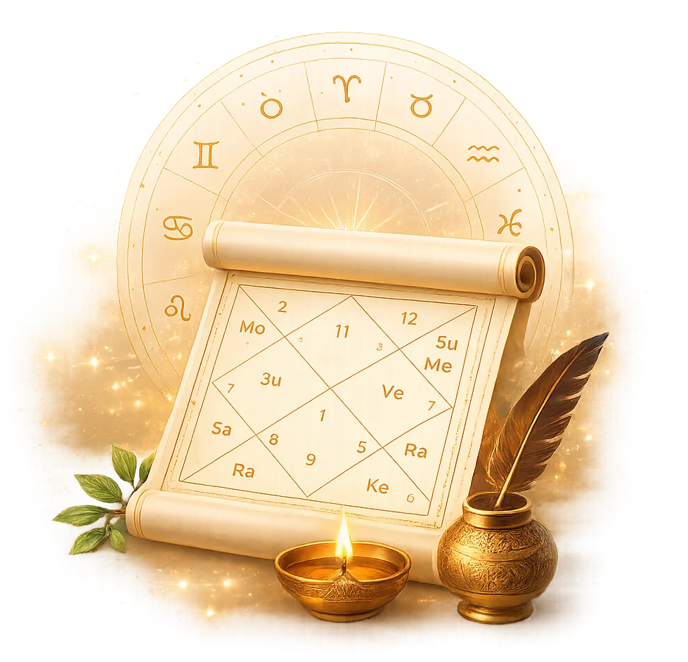 Kundli astrology chart illustration
