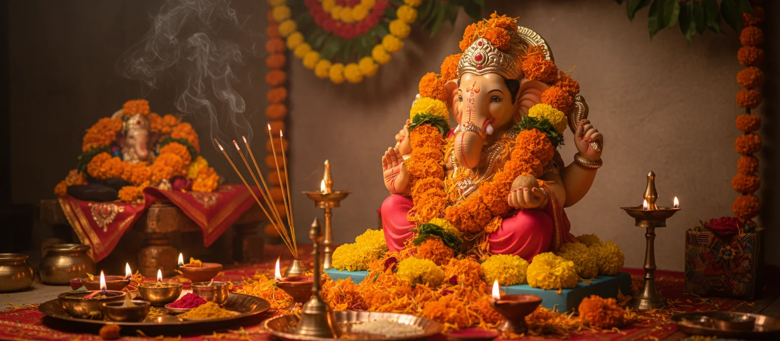 Ganesh Chaturthi puja ceremony