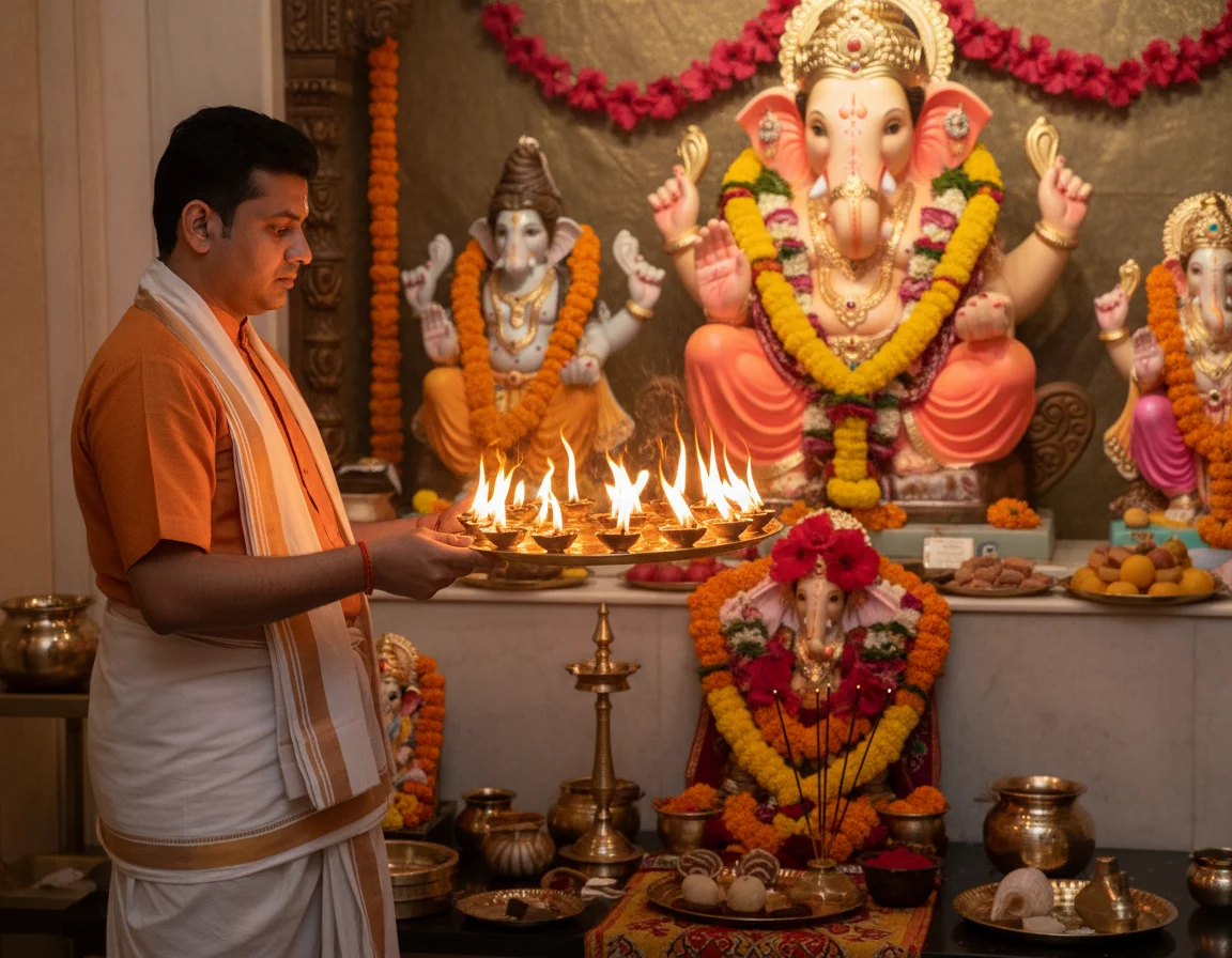 Puja rituals and offerings