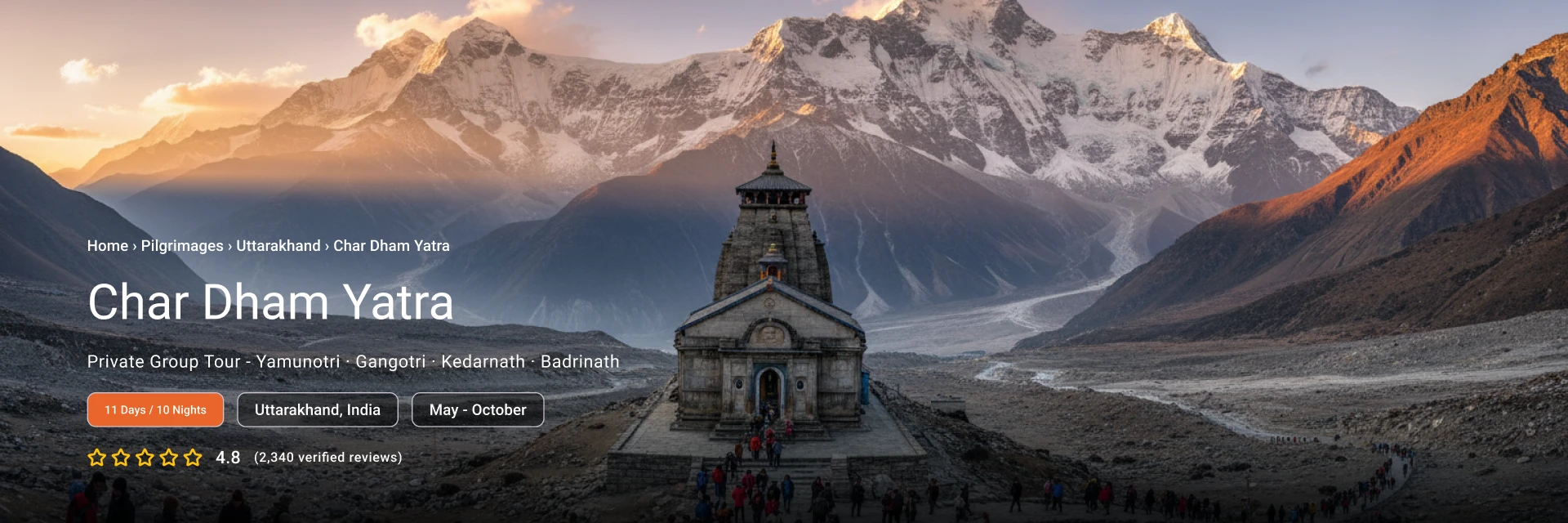 Char Dham Yatra - Kedarnath temple in the Himalayas